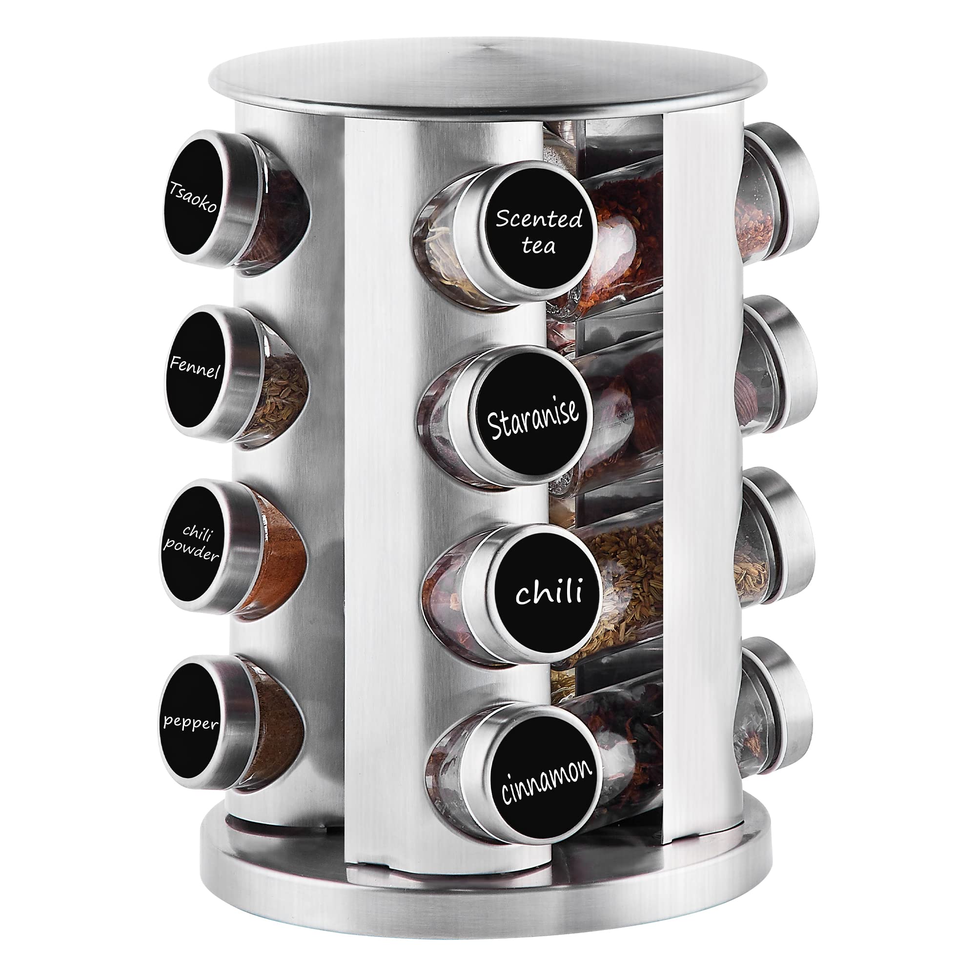 Snapklik.com : Countertop Revolving Spice Rack, 16-Jars Stainless Steel ...