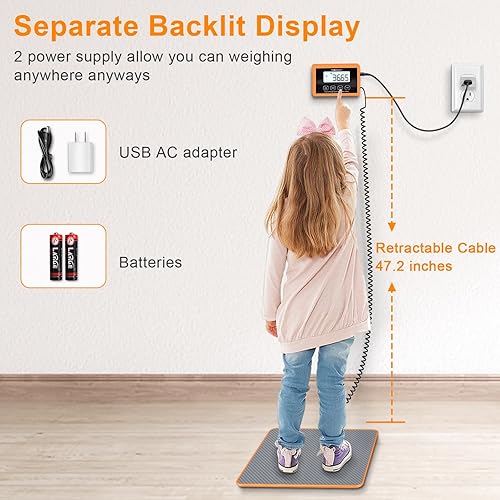 Miniatura 6 de THINKSCALE Báscula de envío, báscula postal de precisión de 0.35 oz (10 g), capacidad de 440 libras, báscula de franqueo ligera para paquetes,