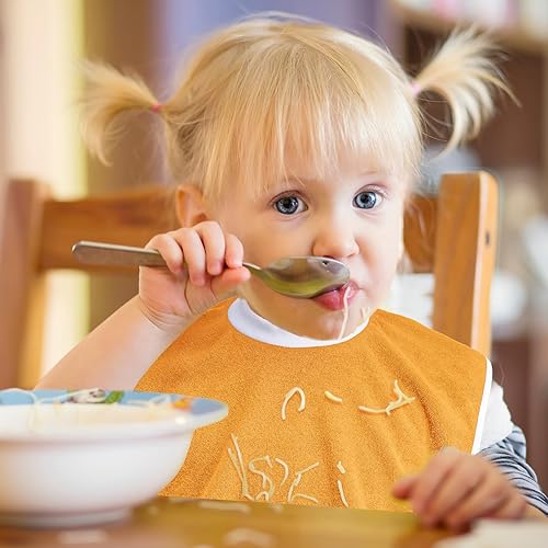 Miniatura 6 de Bonuci Paquete de 12 baberos para bebés de 15 x 13 pulgadas, de cobertura completa, baberos absorbentes de algodón para niñas y niños recién nacidos