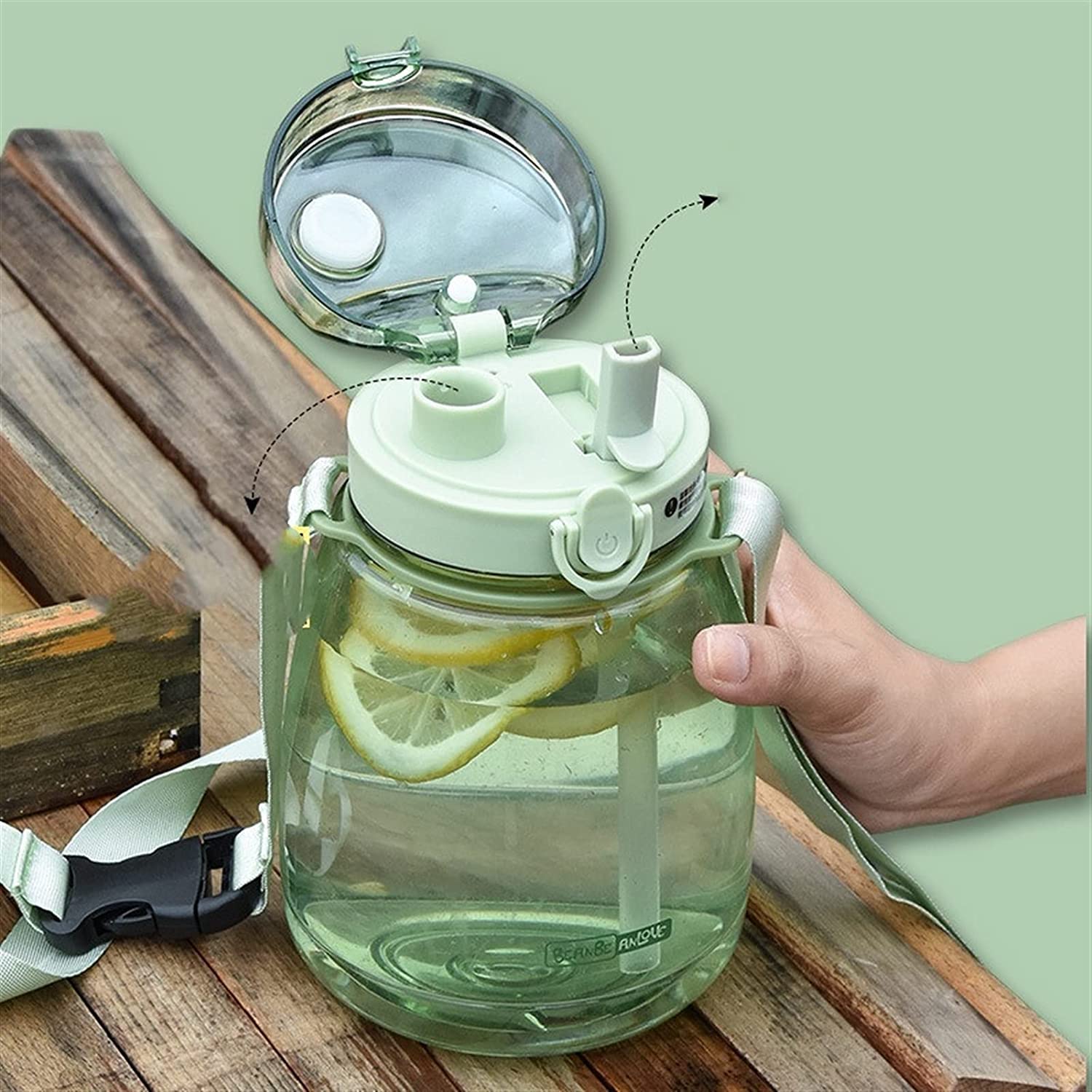 Wasserflasche Trinkflasche Sportflasche Trinkflasche Für Wasser, Niedliche Wasserflasche, Doppeltes Getränk, BPA-frei, Wasserflasche, Flaschen Mit Riemen Wasserflaschen Trinkflaschen ( Blue : White-13