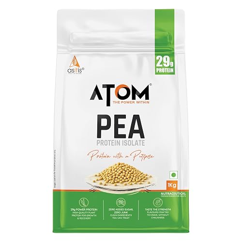 AS-IT-IS ATOM Pea Protein with DigeZyme® Mango Fusion, 1kg I Fast Absorbing, Easy Digest, Smooth & Delicious - Supports Lean Muscle Growth, Recovery & Strength, Plant-Based Protein for All Day Fuel & Adults of All Ages