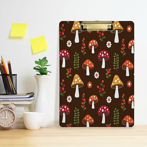 Miniatura 4 de Portapapeles acrílicos de hongos Woodland con nombre de la letra y nombre de PVC para estudiantes, mujeres, hombres y niños, tamaño estándar A4 de 9