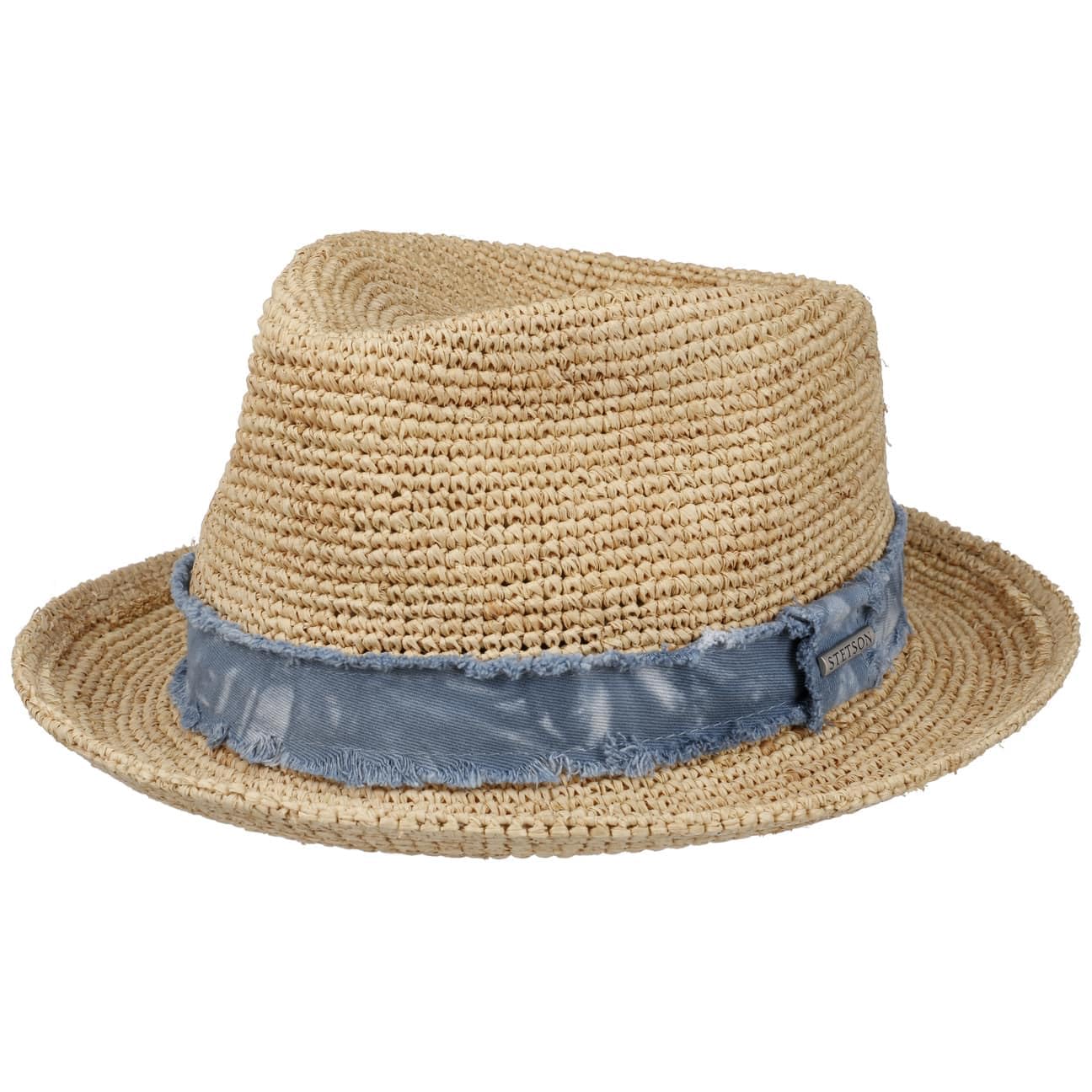 Stetson Madison Sombrero Fedora Rafia con Banda de Tela Unisex Primavera Verano