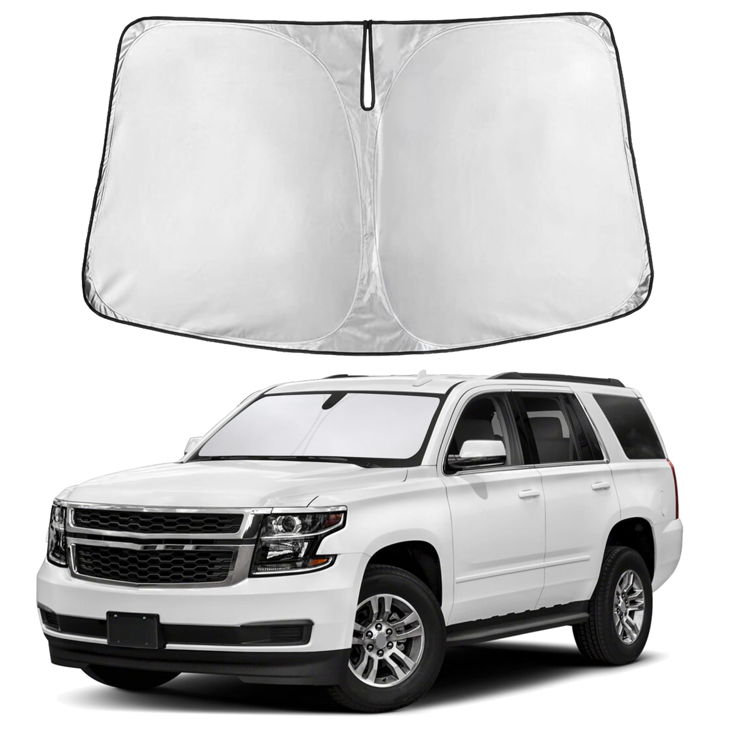 Autovir Windshield Sun Shade Fit for 2015-2018 2019 2020 Chevrolet Tahoe Sunshade, Front Car Window Shades Sun Visor, Blocks UV Rays & Heat, Car Accessories Fit for Chevrolet Tahoe 2015-2020