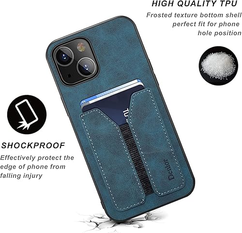 Miniatura 5 de Kowauri Funda para iPhone 13 Mini, funda de piel sintética tipo cartera con ranura para tarjeta de crédito, funda protectora ultra delgada para