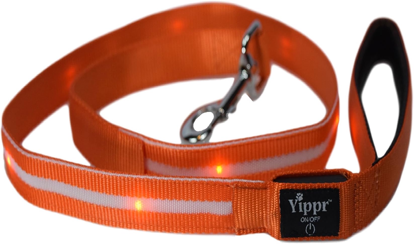 Classic Yippr LED Dog Leash - USB Rechargeable Light Up Dog Leash – 7 Colors (Blue, Green, Orange, Pink, Red, Yellow, White) – Dog Leashes with Light Increases Safety for Walking Your Pet