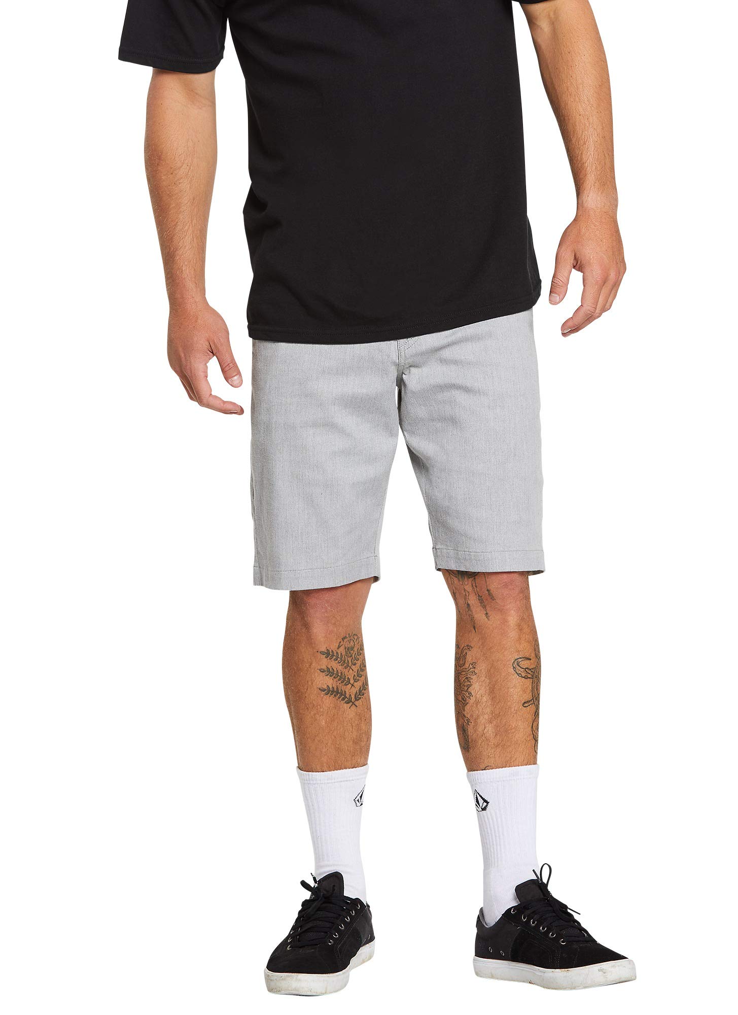 Volcom Men's Grey Frickin Modern Stretch Chino Casual Shorts, 31W Uk