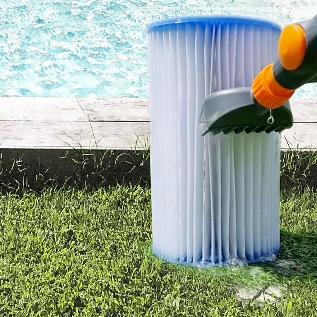Brosse de Filtre de Piscine Nettoie efficacement Les filtres de Spa et de Piscine Outil de Nettoyage de connecteur de Tuyau de Nettoyage portatif ABS