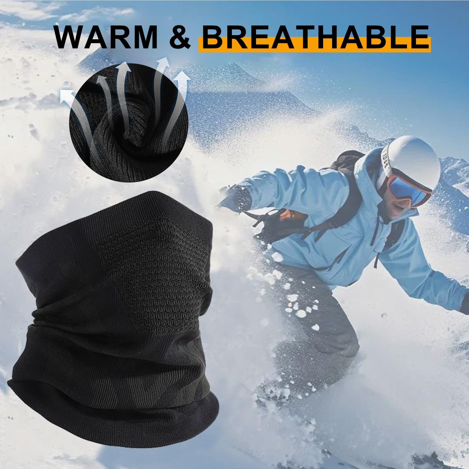 Calentador De Cuello Multifuncional Para Hombre Y Muje, Mascarilla De Alta Elasticidad, Transpirable Y Térmico Para Ciclismo, Esquí, Running Y Actividades Al Aire Libre, Bufanda Tubular
