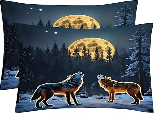 Miniatura 2 de OmErsa Juego de funda de edredón de tamaño individual, 3 piezas, funda de edredón de bosque y 2 fundas de almohada de microfibra suave, decoración