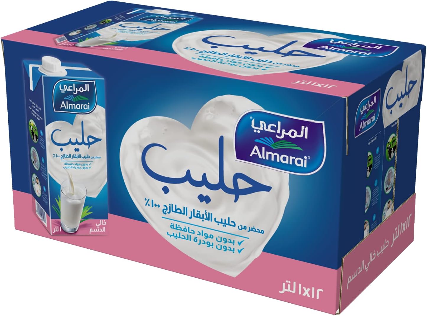 Fat Free Uht Milk, 12 Pack X 1 Litre