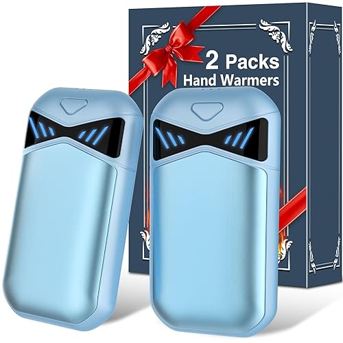 DDKJ Hand Warmers Rechargeable 2 Pack-7000mAh Magnetic Electric Reusable Hand Warmer, Mini USB Split Pocket Heater,AI Instant Heated Gadgets Christmas Stocking Gifts - Hand Warmers - Blue