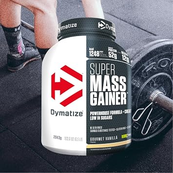 Dymatize Super Mass Gainer Gourmet Vanilla 2.9 kg - Weight Gain Powder + Carbohydrates, BCAA and Casein