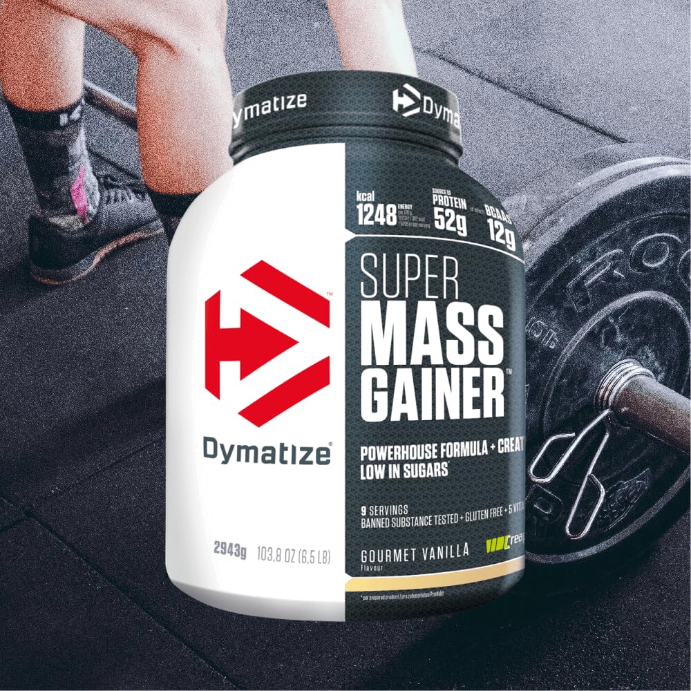 Dymatize Super Mass Gainer Glucide Gourmet Vanille 2,9 kg - Poudre Weight-Gainer + Glucides BCAA et Caséine