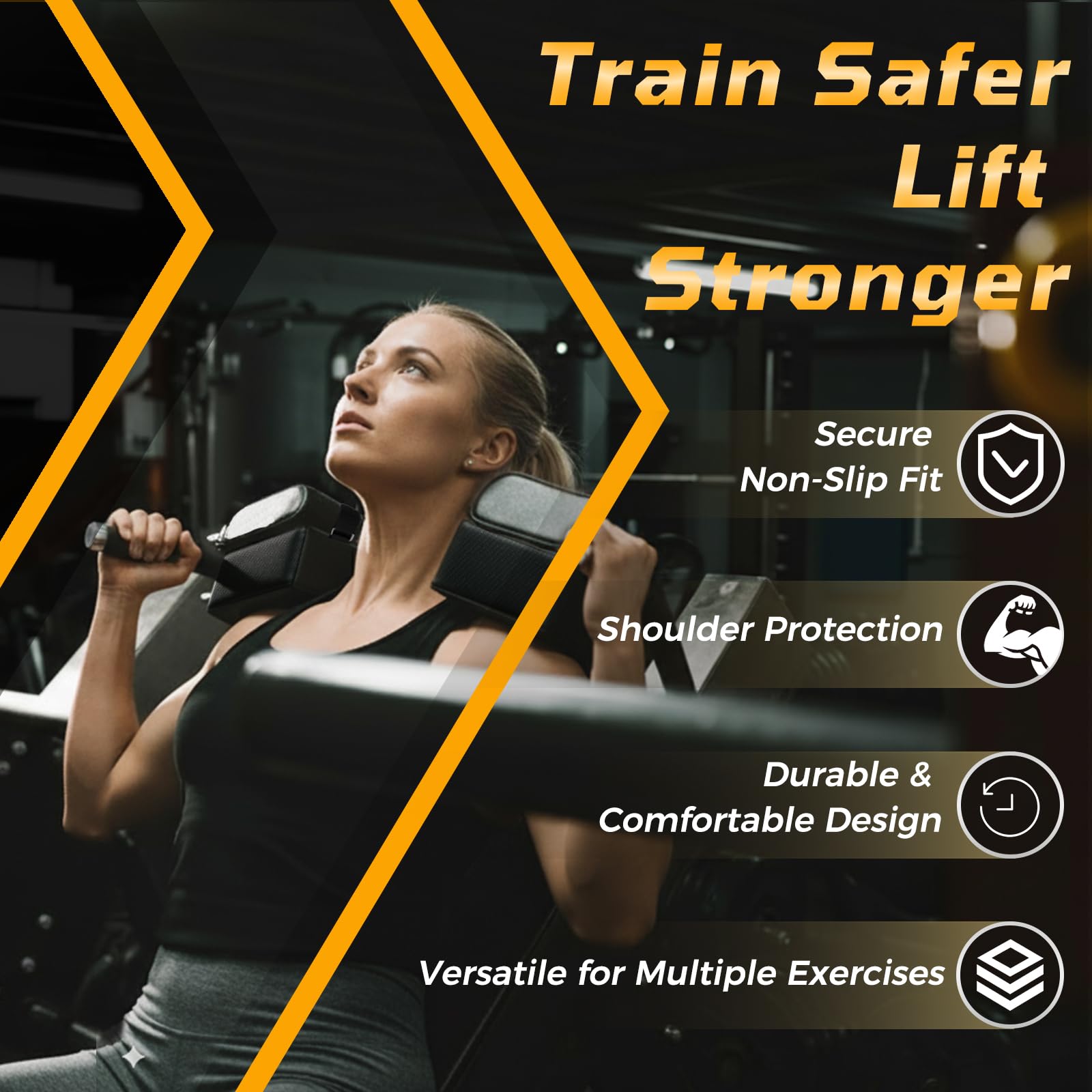 J Bryant Hack Squat Extra - Set di 2 imbottiture per spalline, 4 cm di spessore, universali, per macchine Hack Squat e Leg Press – Maggiore comfort e supporto per le spalle