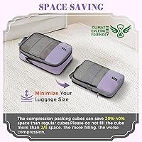 Vista 90 de BAGAIL 4 juegos/6 juegos/8 cubos de compresión para embalaje, accesorios de viaje, organizadores de embalaje expandibles (malla cuadrada, 06-beige)