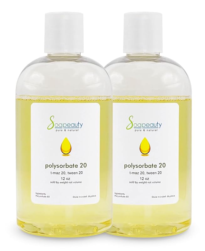 Polysorbate 20 Soapeauty (Tween 20, T-Maz 20) para Formulações Cosméticas, Pacote com 2 de 12 oz