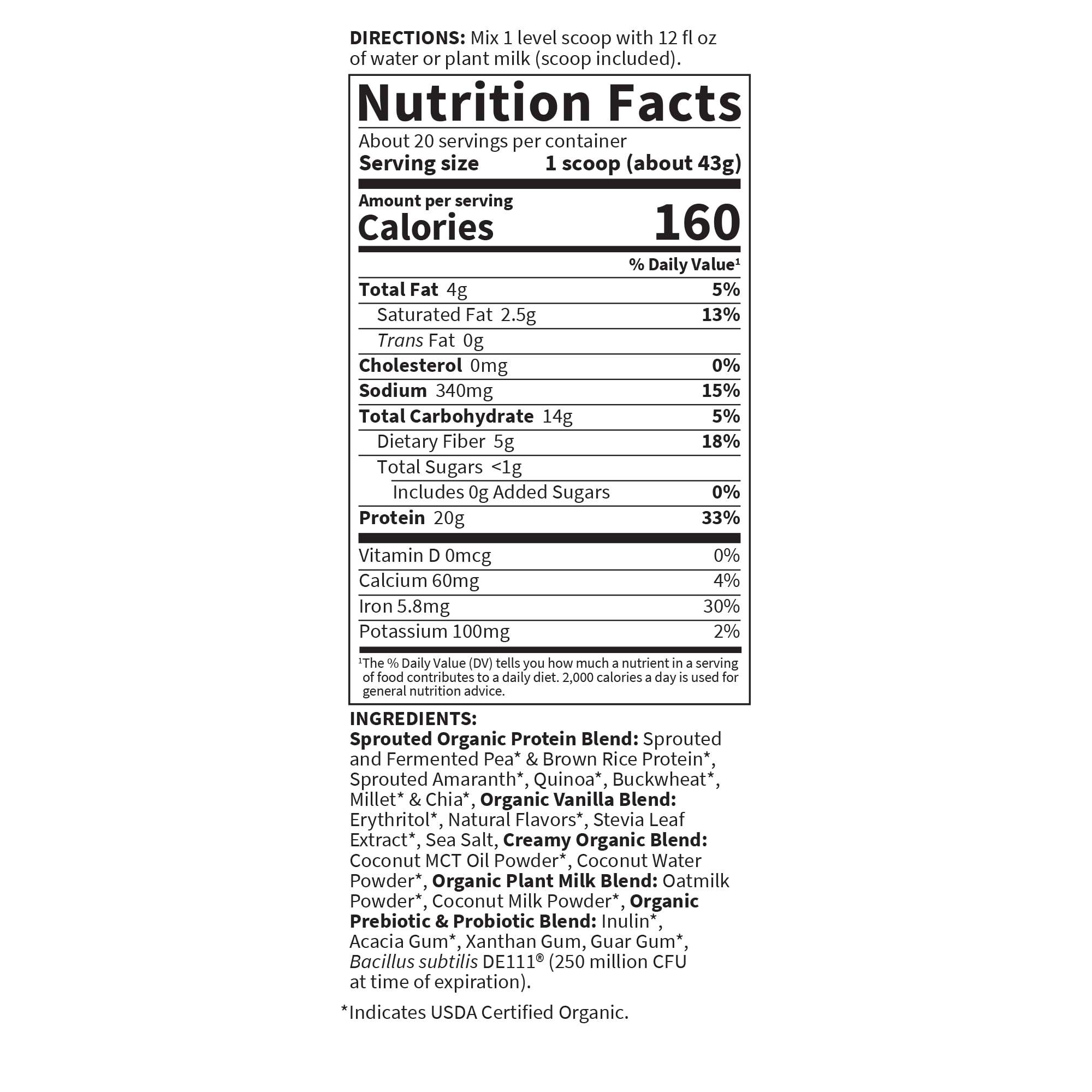 Garden of Life Creamy Plant Protein + Oat Milk Powder, Vanilla Cookie — Amazon image 6