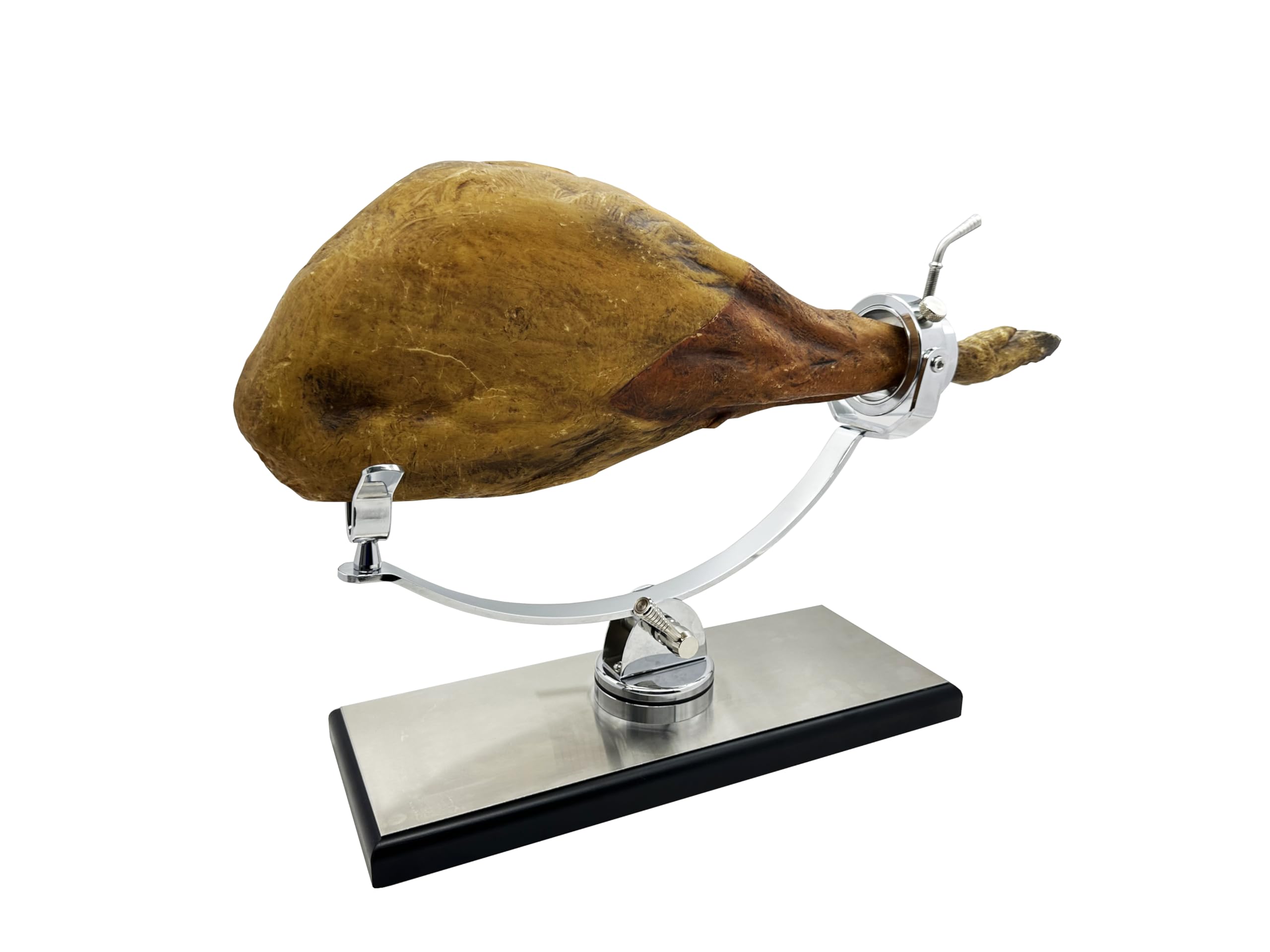FERRETERIA LEPANTO Jamonero Córdoba Plus Profesional, Giratorio 360 Grados, Base DM mas Plancha de Acero Inoxidable (Base DM/INOX)