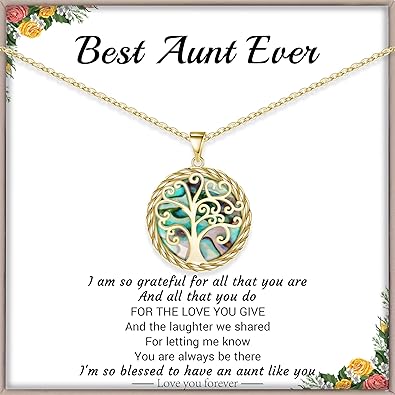 Christmas Gifts for Women Tree of Life Necklace for Women Birthday Gifts for Her Stocking Stuffers Pendant Necklace with Shell Tree Mothers Day Gift for Mom Grandma Wife Daughter Anniversary Christmas Jewelry