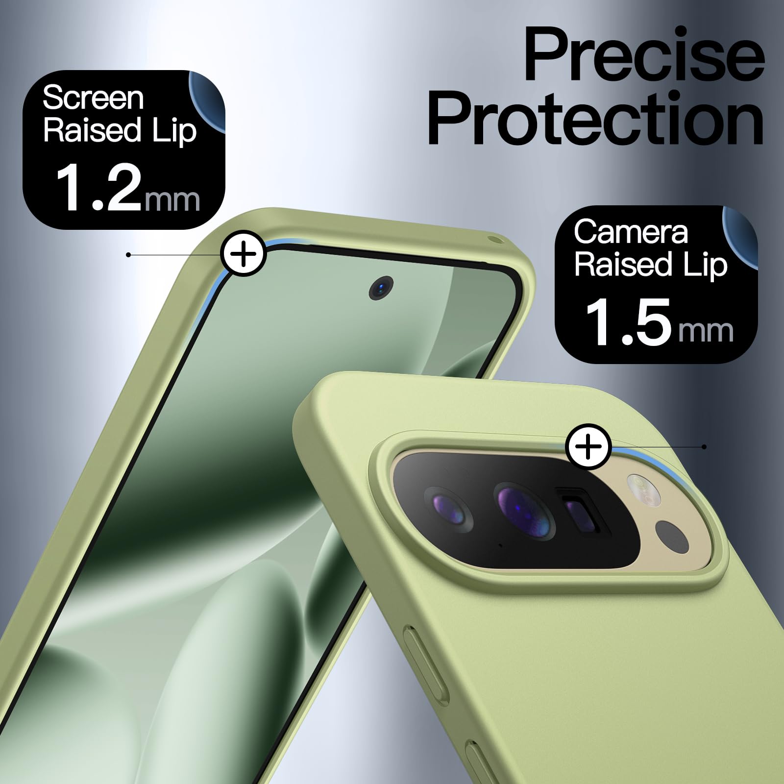 JETech Siliconen Hoesje Voor Google Pixel 10/10 Pro 2025 - Zijdezacht, Schokbestendig, Met Microvezel Voering (Jade)
