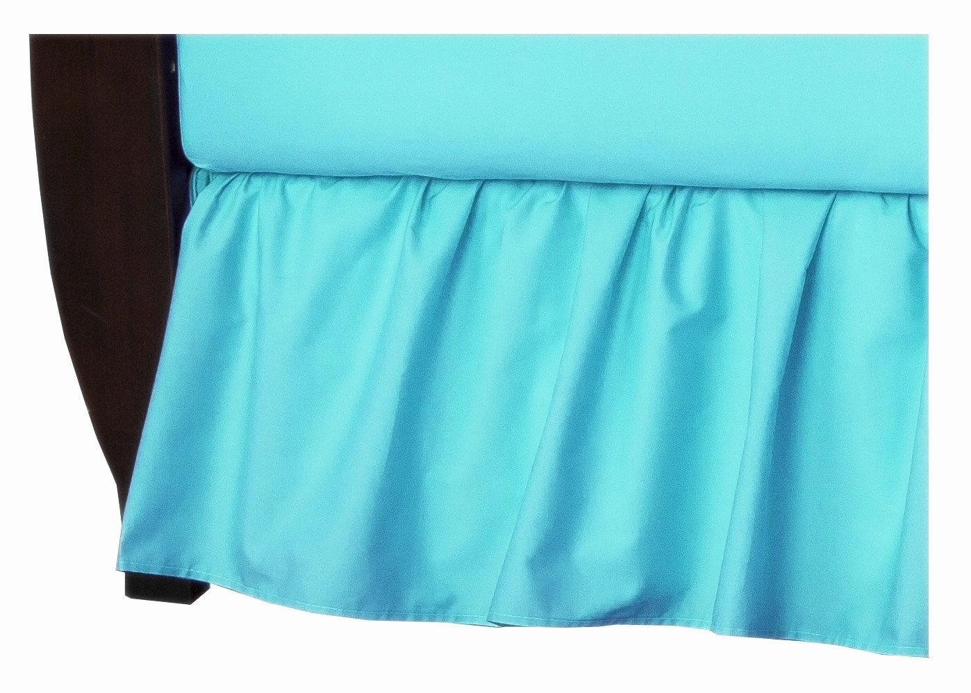 American Baby Company 100% Natural Cotton Percale Ruffled Crib Skirt, Aqua, Soft Breathable, for Boys and Girls