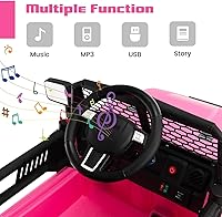 Vista 40 de OLAKIDS Camión de paseo para niños, vehículo eléctrico de 12 V con control remoto, juguete a batería para niños pequeños con 2 velocidades