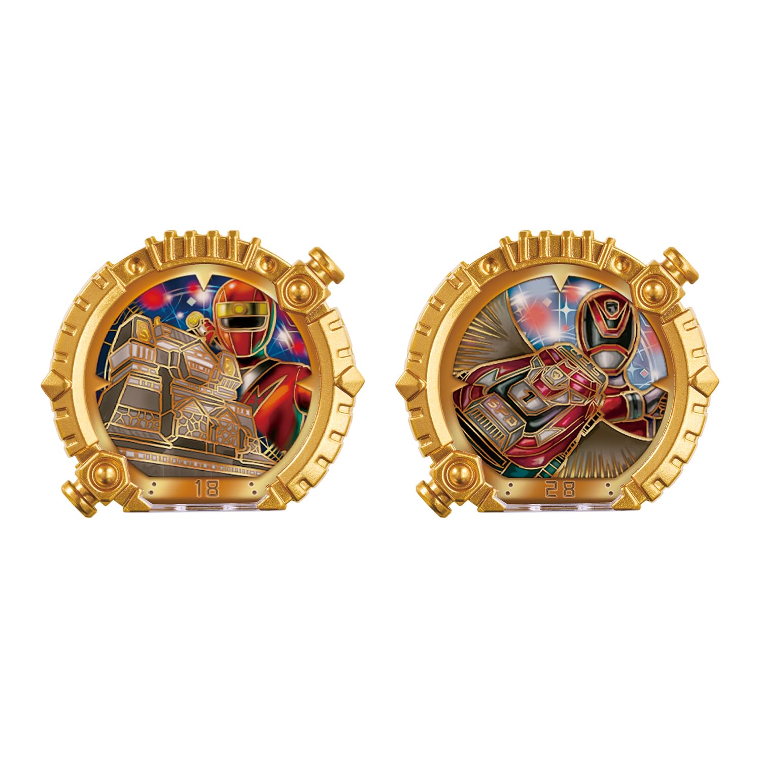 Image showing Centering Kakuranger and Centering Decalanger, demonstrating the 180-degree rotation gimmick and compatibility with DX Tegasode.
