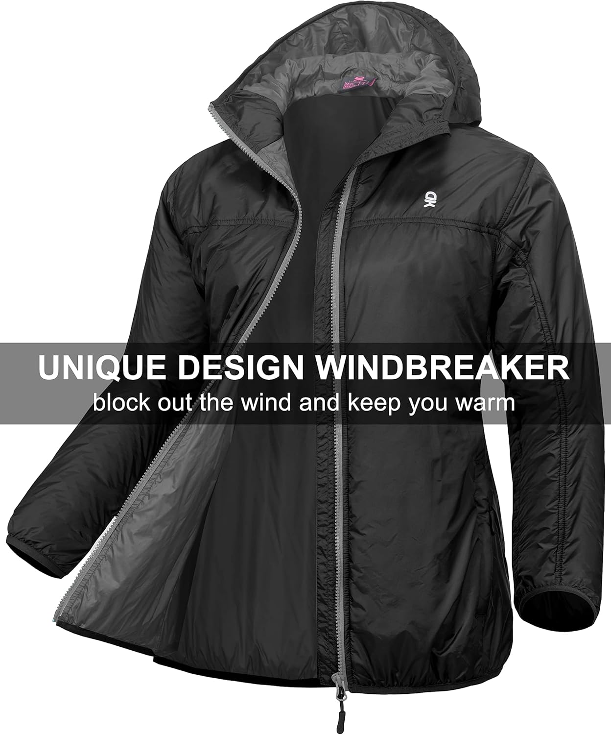 Little Donkey Andy Women's Packable Lightweight Running Jacket Water Resistant Hooded Windbreaker for Hiking Cycling Camping - Image 4