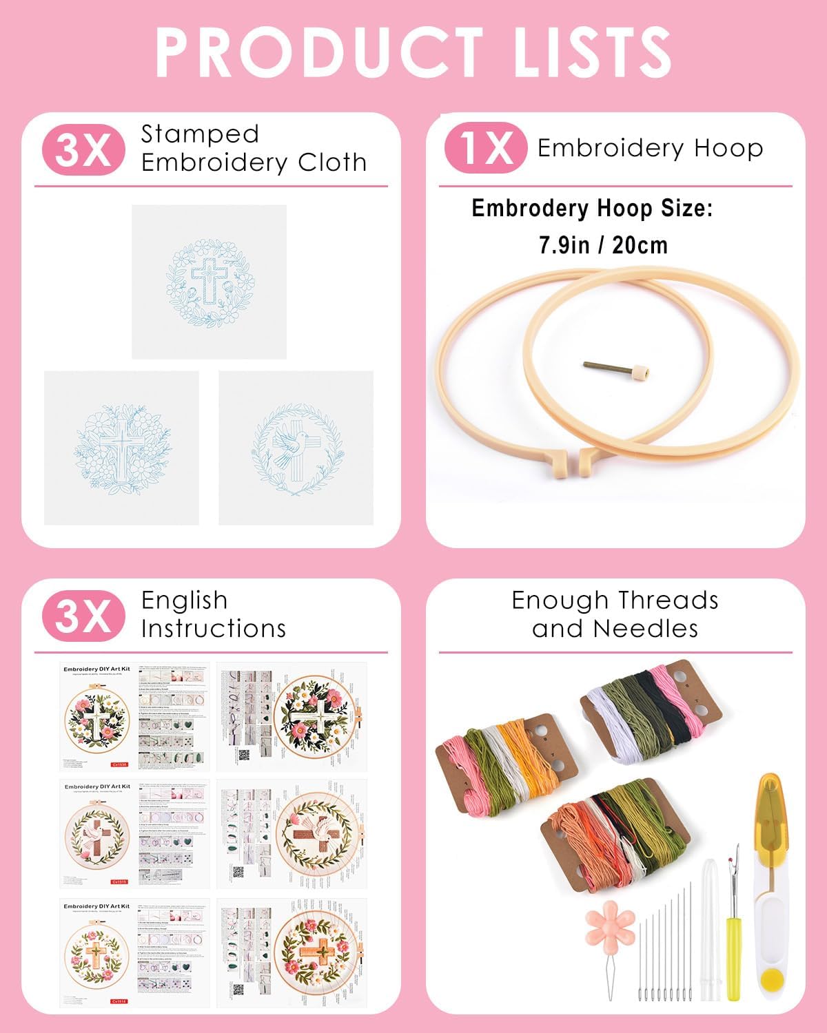TINDTOP Embroidery Kit for Adult, Embroidery DIY Starter Kit image 2
