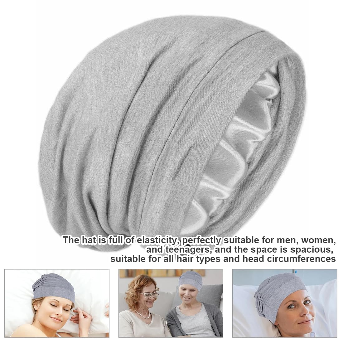 Berretto Da Notte In Pizzo Morbido Per Donna - Chemio, Foderato In Cotone Modal, Elasticizzato - 2