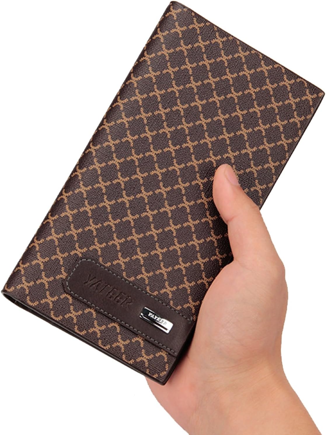 Long Wallets For Men, Slim Leather Checkbook ID/Credit Card Holder Bifold Wallet