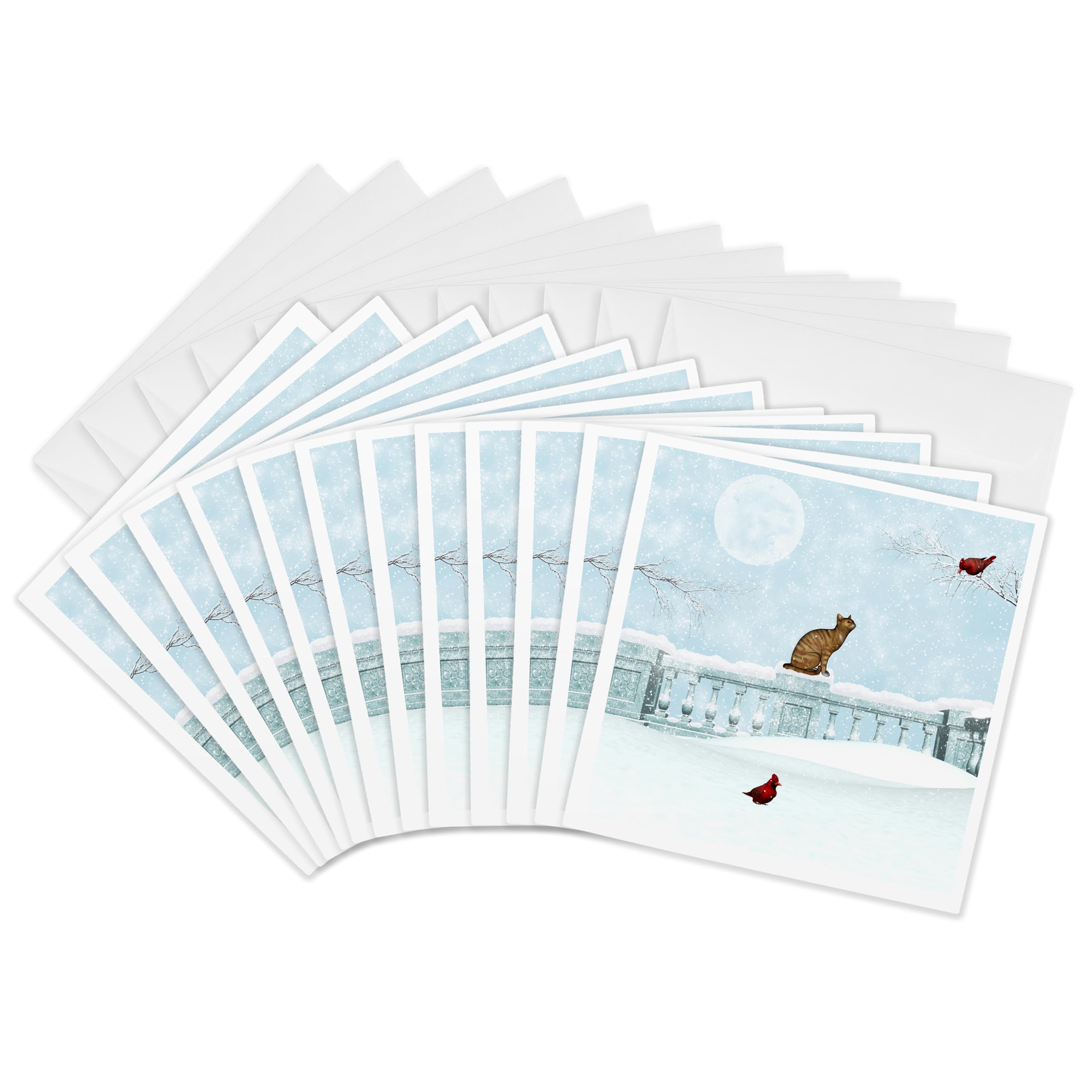 Cartes de vœux hiver et neige lot de 12 pour petits mots de fêtes - 8