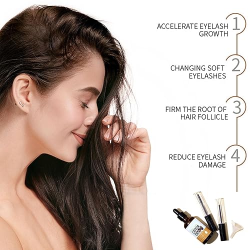 Miniatura 5 de Aceite de ricino para pestañas y cejas, suero de crecimiento de aceite de ricino para pestañas con tubos de rímel para crecer pestañas rápido y