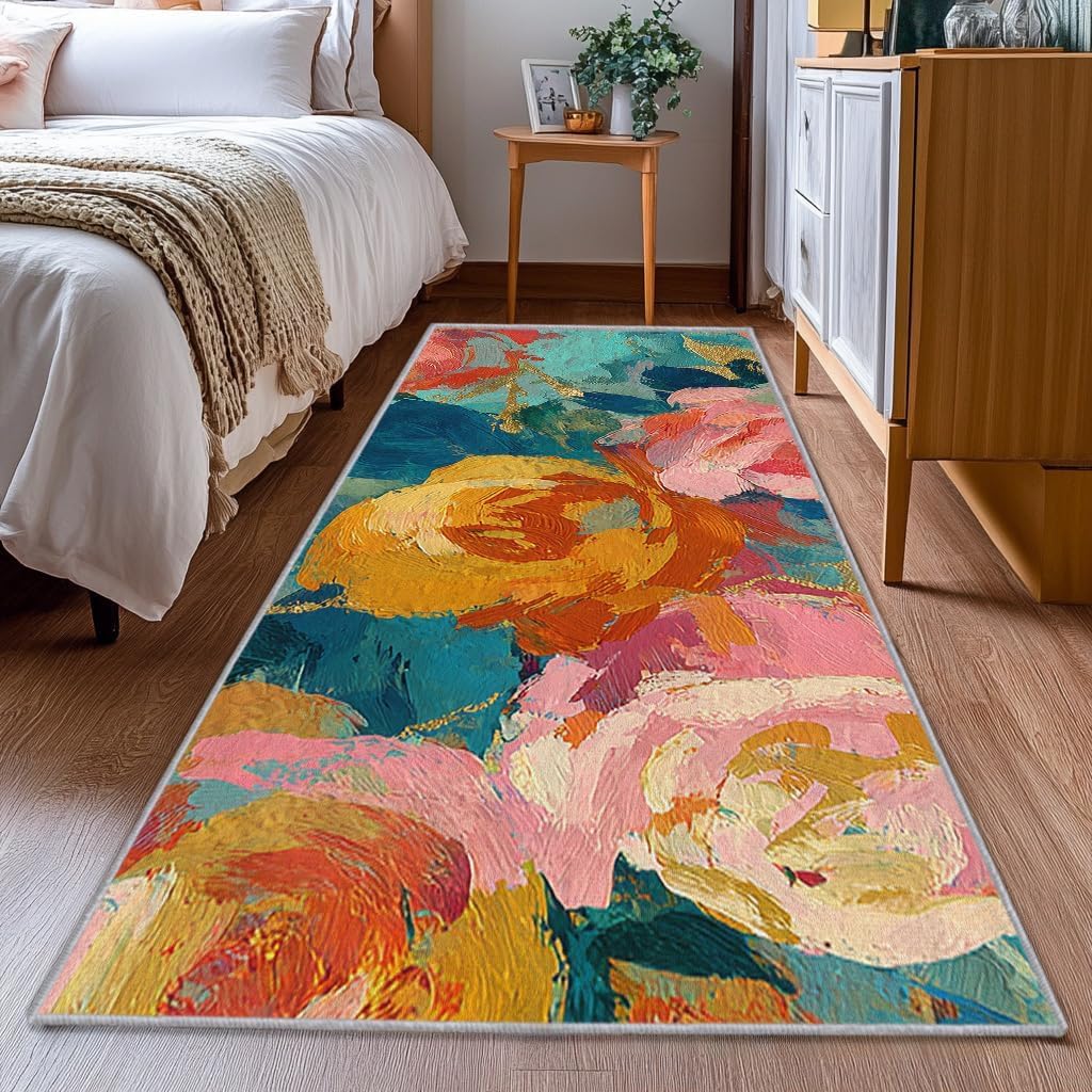 Tapis en laine rose pour sécuriser un sol glissant de salle à manger avec style