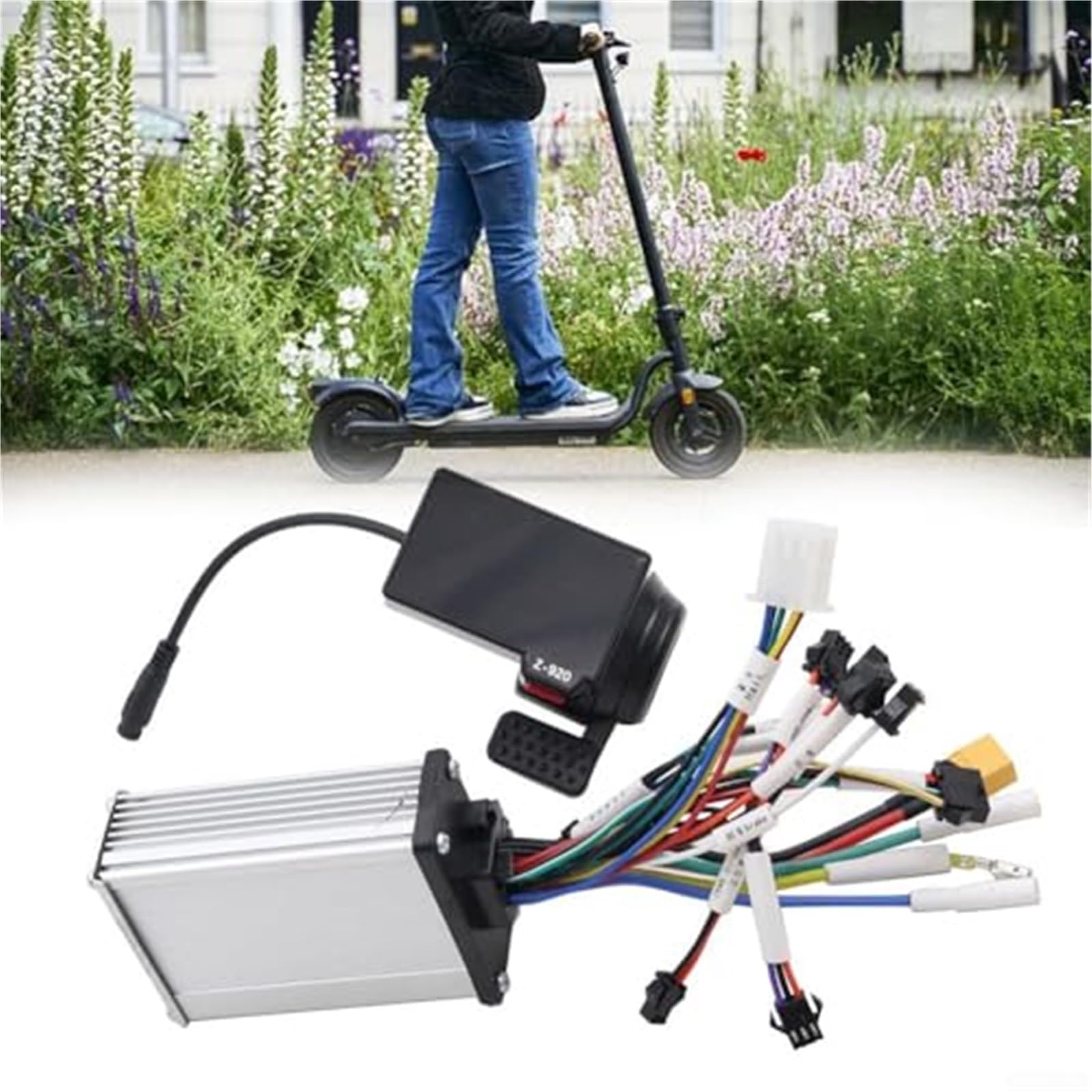 Pantalla LCD de Alta compatibilidad, for Kugoo, Scooter eléctrico, Mejora tu Experiencia de conducción Pantalla de visualización de Instrumentos(Black Display+Controller)