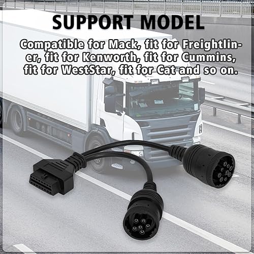 Miniatura 2 de OBD 6pin 9pin J1708 J1939 Cable para camión 6+9pin a OBD2 16pin adaptador apto para Cummins Heavy Duty Truck Scanner Cable OBD a 9 pin J1939 6pin