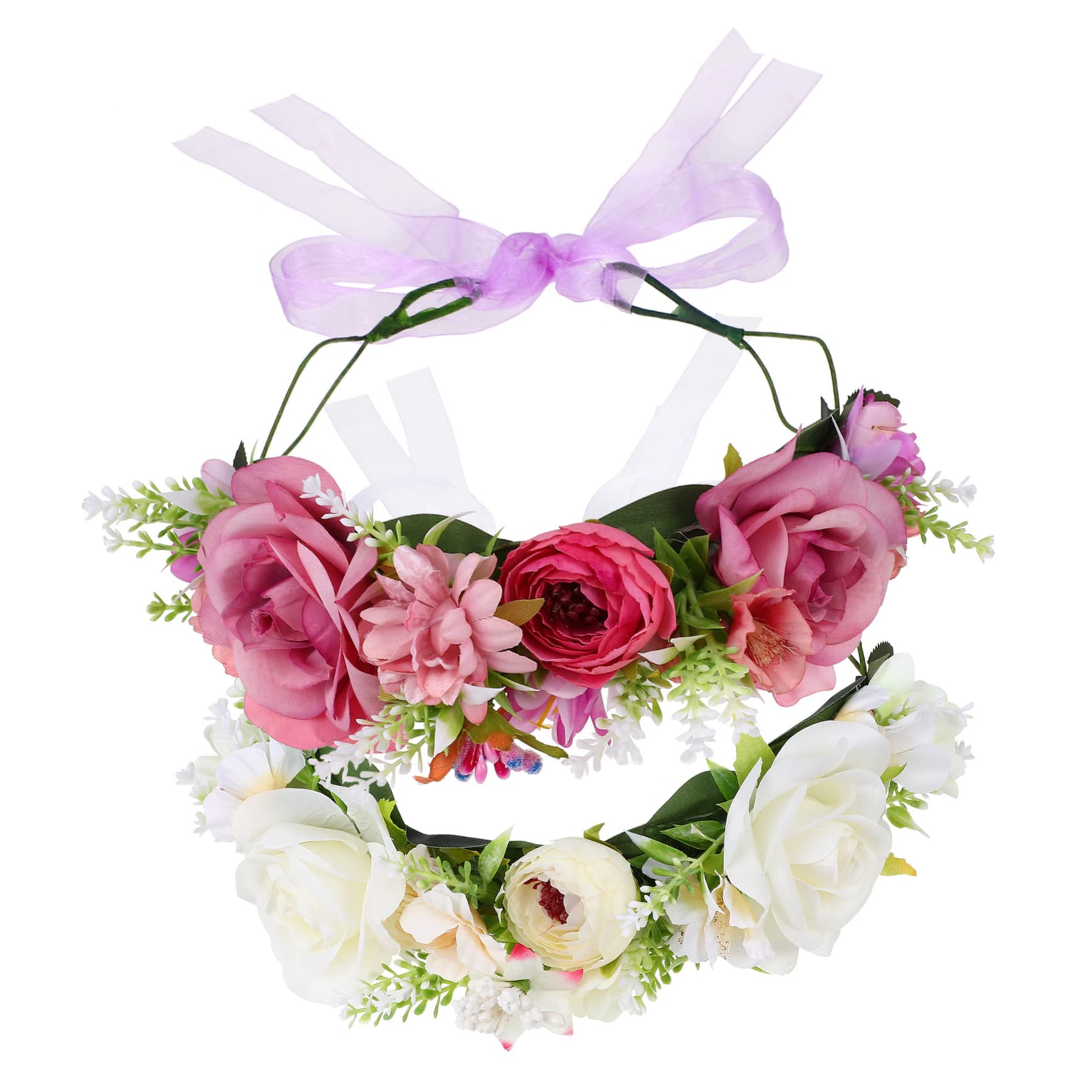 2piezas Diadema De Flores Artificiales Tocado Para Bodas y Accesorio Chic Para Mujeres