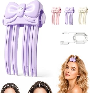 Heated Root Volumizer Clip,Wireless Heated Volumizing Root Lift Clip-Purple | Volume Clips Root Lifter Comb,Cordless Hair Volumizer Tool with 2 Heat Settings,Fine Flat Hair Styling Clip for Women