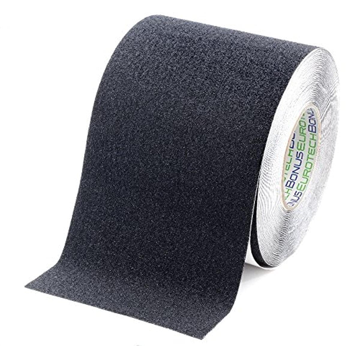 Bonus Eurotech 1bl43.00.0150/018 antideslizante cinta adhesiva, pegamento a base de acrílico, crepé PVC Pantalla, longitud 18 m x 150 mm de ancho x grosor 0,70 mm, Negro