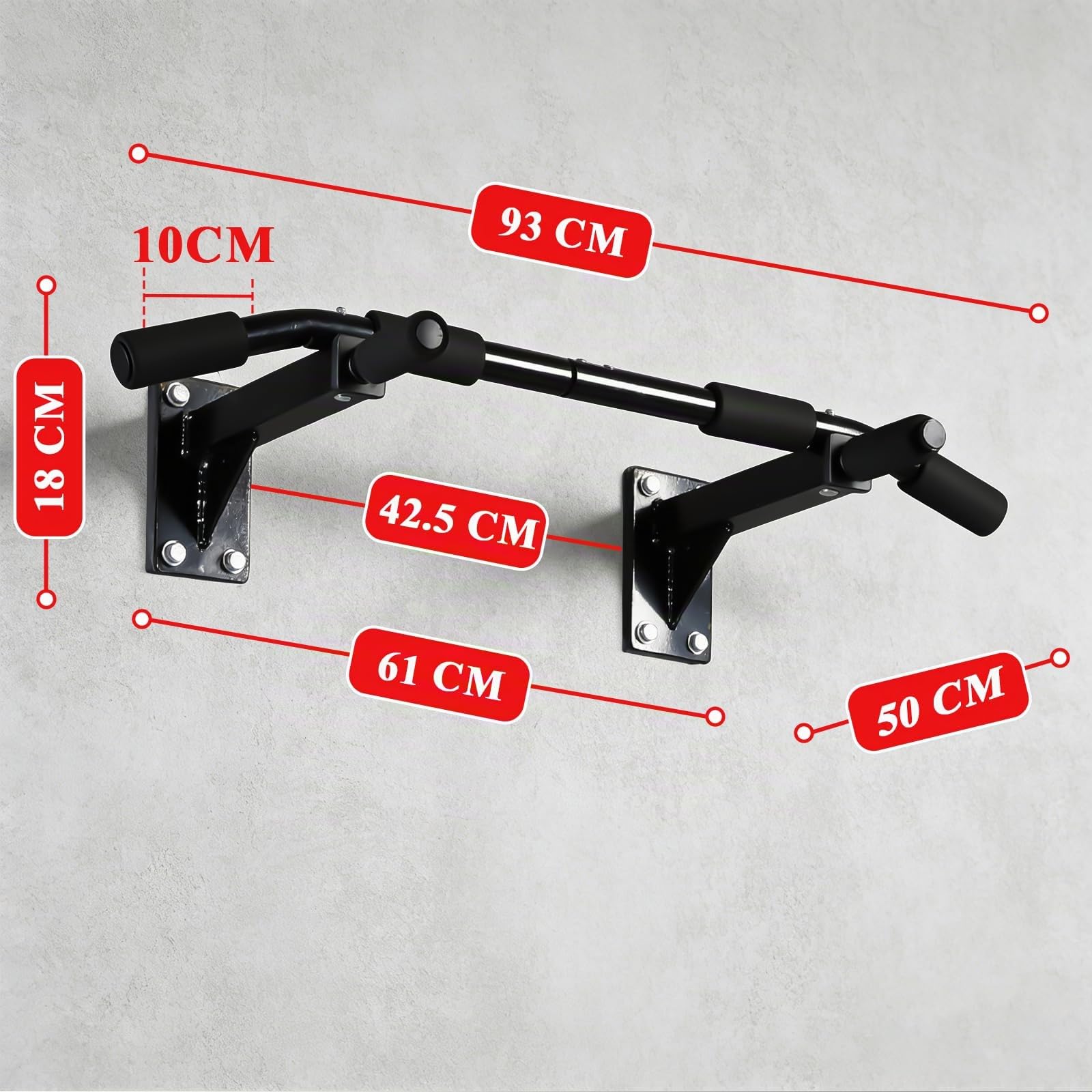ISE Barre de Traction Murale, Barre de Tractions Murale, Barre Tractions Fitness, Fixation Plafond Economiser Espace, Multi-Grip Pull Up Bar, Barre a Traction Musculation Stable Capacité Elevée