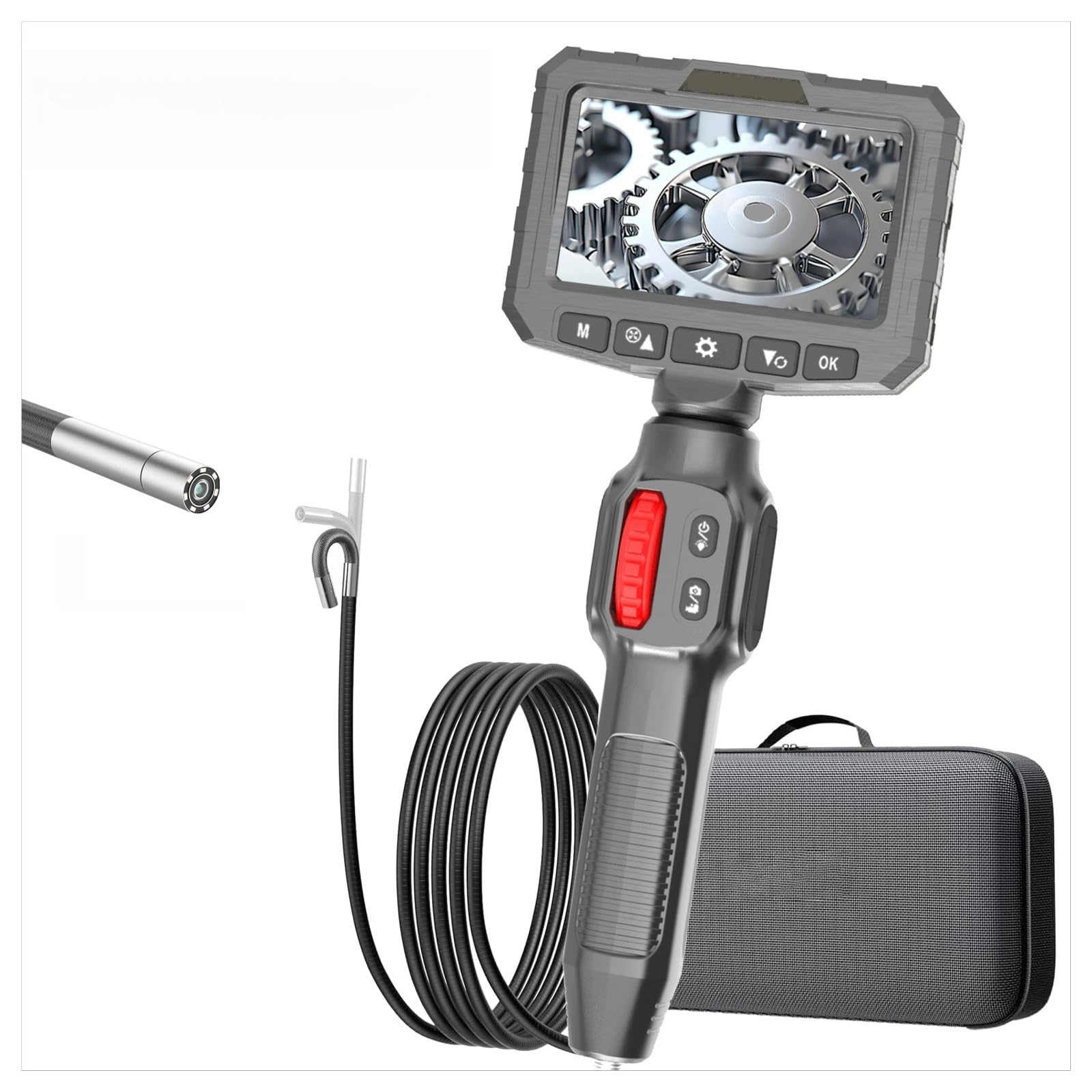 Kamera inspekcyjna, Przemysłowa kamera endoskopowa HD 4,3-calowy ekran IPS IP67 Wodoodporne kamery do inspekcji rur o mocy 200 W(3.9mm-4.3inch)