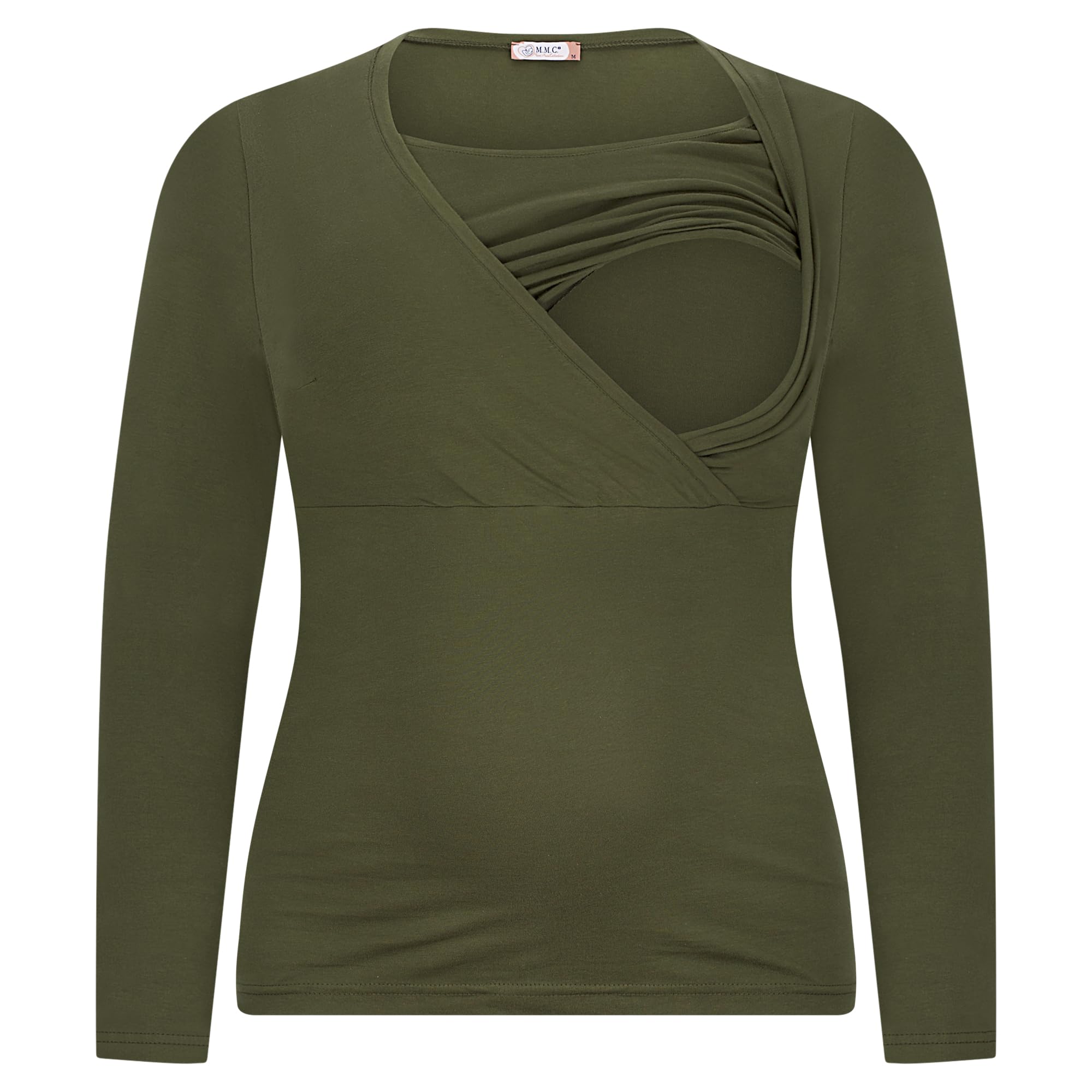 M.M.C. Lot de 3 t-shirts d'allaitement, couleur unie, pour maternité, maternité, maternité, maternité, manches longues