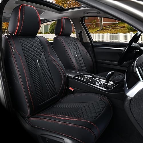Miniatura 9 de Coverado Juego completo de fundas de asiento de automóvil de 5 asientos, fundas de asiento para automóviles, fundas de asiento de automóvil de piel