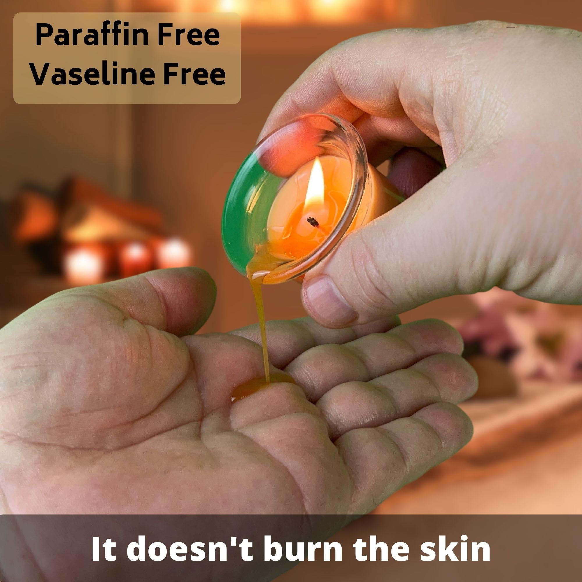 HOT FLOWERS Body Scented Massage Candle Set - Low Heat Oil Warmer - Skin Safe Moisturize - Set of Three 0.7 oz Each, Romance, Love and Charm Fragrance