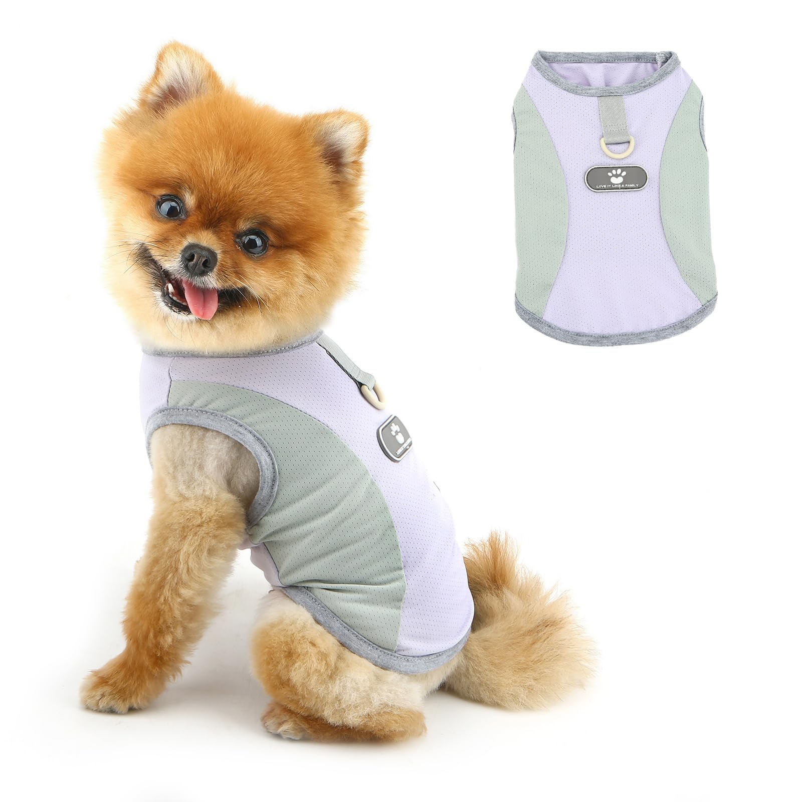 PAIDEFUL Summer Cooling Dog Shirt for Small Dogs Breathable Mesh Pet T-Shirts UV Sun Protection Puppy Vest Soft Lightweight Doggie Tank Top Fashion Chihuahua Tee Clothes Cat Apparel D-ring,Purple,XL