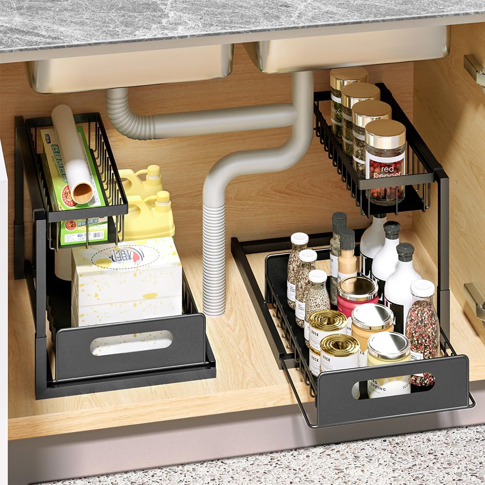 VITVITI Gewürzregal 2-stöckig - Weißer Metall Organizer Für Küche & Bad