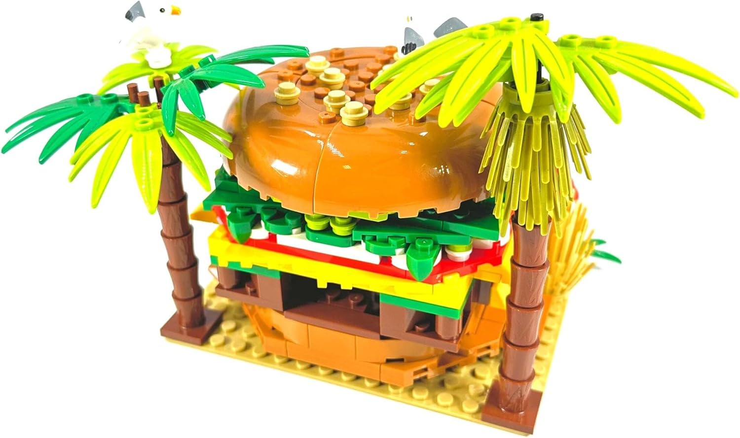 General Jim's Paradise Burger Modular Building Blocks Set | Intricate and Colorful Burger in Paradise Brick Building Experience