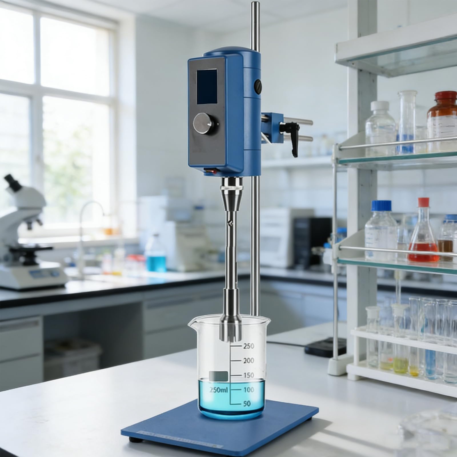 YXFAZPP Laboratory High Speed Dispersing Homogenizer, Emulsifier High Shear Mixer, 500W Digital Display Blender, Emulsion Homogenize Dispersion Machine (28F)