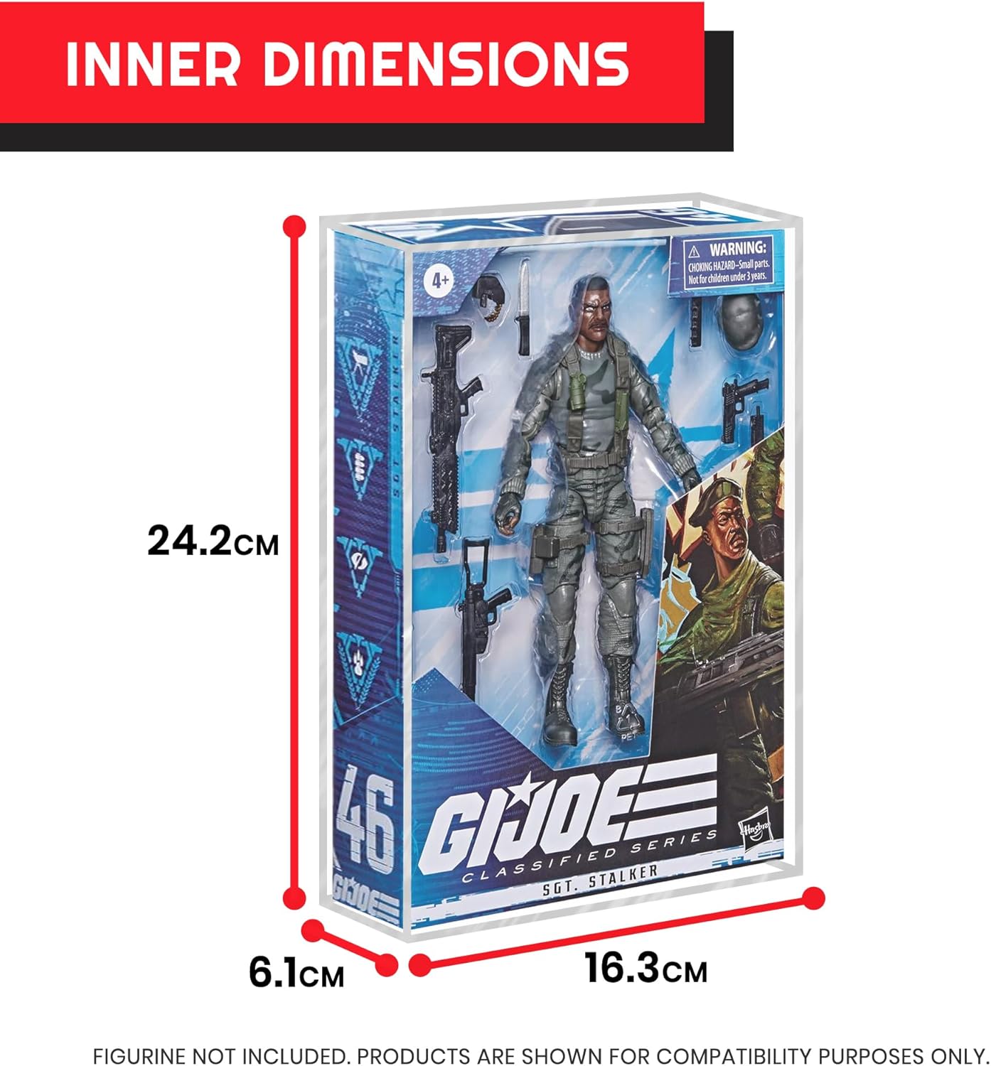 EVORETRO Action Figure Display Case Protector Compatible with GI Joe 6-Inch Classified Series Action Figures - 2-Pack, Anti-UV Thick Durable Clear Acrylic Box, Lasts for Years to Come!
